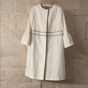 Boden White Coat with Bell Sleeves